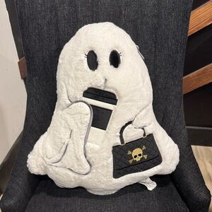 NWT Spook Tacular Stuff Ghost with skeleton purse Halloween Plush Decor Viral